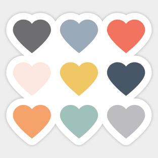 2023 Colors Hearts Pattern Sticker